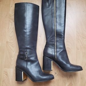 Calvin Klein Camie Leather Knee High Boots